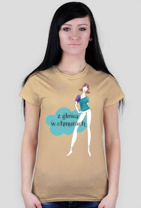 Z głową w chmurach - damski t-shirt