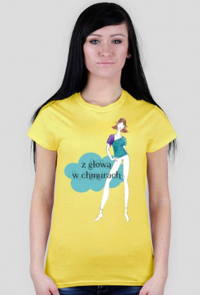 Z głową w chmurach - damski t-shirt
