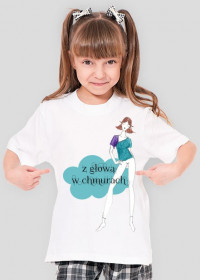 Z głową w chmurach - dziewczecy t-shirt