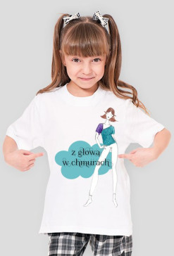 Z głową w chmurach - dziewczecy t-shirt