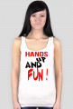 Bluzka na ramiączkach damska "HANDS up AND FUN"