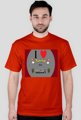 Koszulka I love pokemon and minecraft!