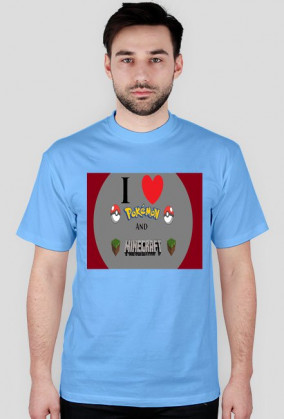 Koszulka I love pokemon and minecraft!