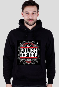 Bluza męska z kapturem "Polish Hip-Hop" (czarna)