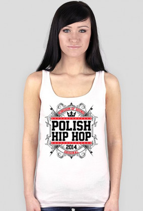 Koszulka damska bokserka "Polish Hip-Hop" (biała)
