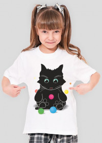Koszulka dziewczęca z kotkiem