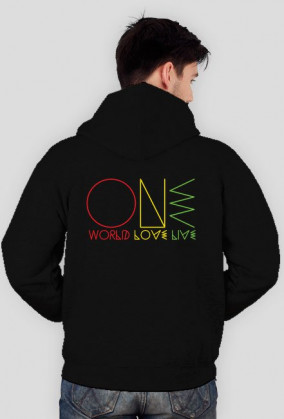 ONE world love live BLUZA - czarna/szara