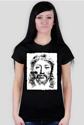 Koszulka z Jezusem 3 damska czarna