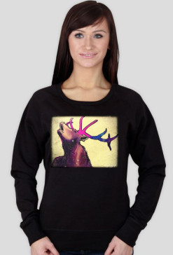czarna bluza z jeleniem