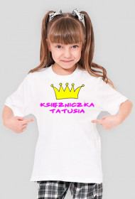 KSIĘŻNICZKA TATUSIA biały dziewczęcy t shirt