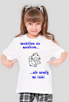 ANIOŁEK Z RÓŻKAMI biały t shirt krótki rękaw