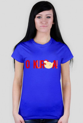 o Kura! - damska, czerwony nadruk