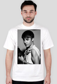 T-SHIRT JUSTIN BIEBER CZARNO-BIAŁA