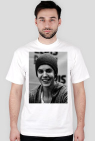 T-SHIRT JUSTIN BIEBER CZARNO-BIAŁA
