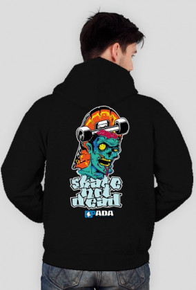 Bluza na zamek z kapturem - Skate not dead. Pada