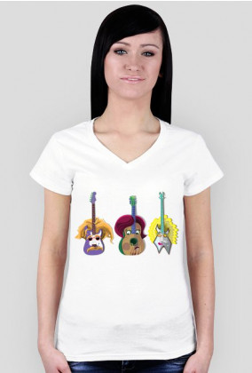 Gitara w trzech odsłonach - koszulka damska