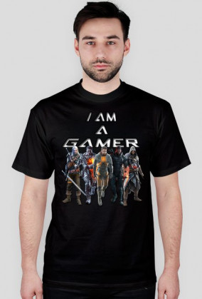 Koszulka "I am a gamer" czarna