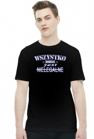 Koszulka męska Wszystko co Lubię jest Nielegalne. Kolor czarny.