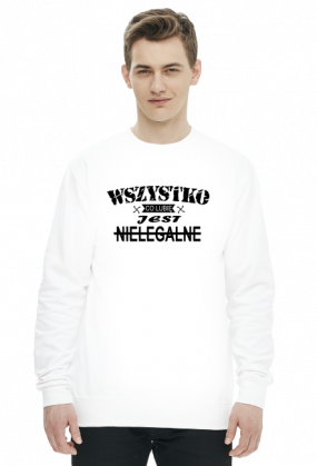 Bluza męska Wszystko co lubię. Kolor biały.