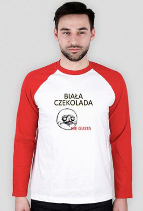 Biała czekolada me gusta, czerwony longsleeve