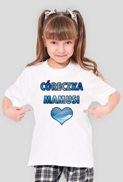 Córeczka Mamusi biały t shirt dziewczęcy
