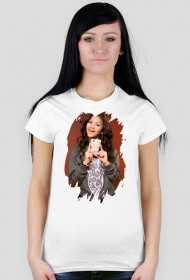 'Rozdarty' nadruk - koszulka damska