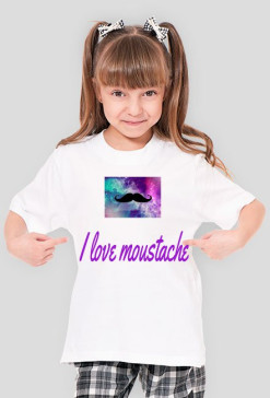 T-shirt "I love moustache" dla dziewczyn