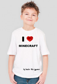 Koszulka -  I' love MINECRAFT (Biała)