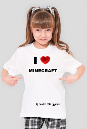 Koszulka -  I' love MINECRAFT (Biała)