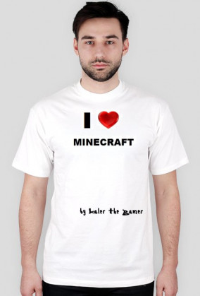 Koszulka -  I' love MINECRAFT (Biała)