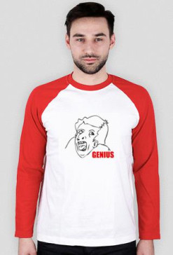 GENIUS - bluza biało-czerwona męska