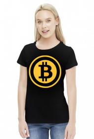 Bitcoin - czarna damska koszulka