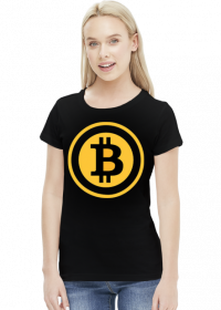 Bitcoin - czarna damska koszulka