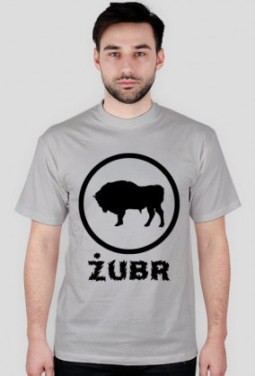 Koszulka Męska - Żubr - Czarne Logo