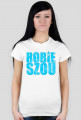 'Robie Szou' Classic - Damska - Biała - Niebieski Napis