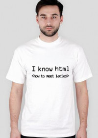 I know HTML :: Koszulka męska biała