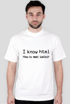 I know HTML :: Koszulka męska biała