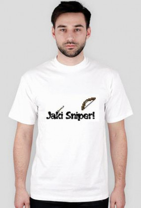 Minecraft Koszulka Biała Męska - Jaki Sniper!