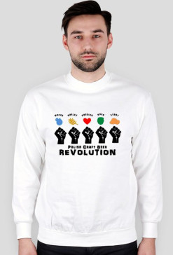 bluza męska biała "pięści skład"