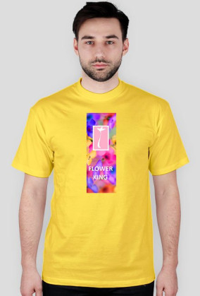 Żółta koszulka z napisem i logiem "FlowerKing"