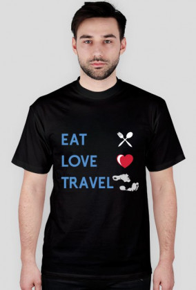 Eat Love Travel Koszulka - męska