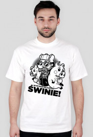 Świnie B&W White T-shirt