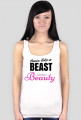 Train like a BEAST look like a Beauty biała damska bokserka od FITlovin.pl - czarny/róż