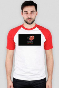 Koszulka męska biało-czerwona z nadrukiem