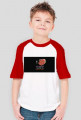 Koszulka dziecięca biało-czerwona z nadrukiem