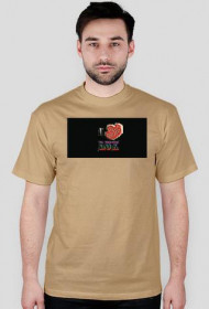 Koszulka męska beżowa z nadrukiem