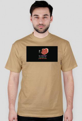 Koszulka męska beżowa z nadrukiem