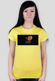 Koszulka damska żółta z nadrukiem