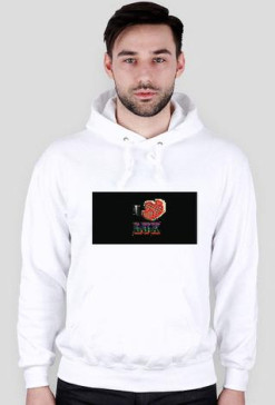Bluza biała z kapturem