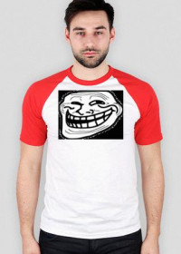 Koszulka biało-czerwona trollface